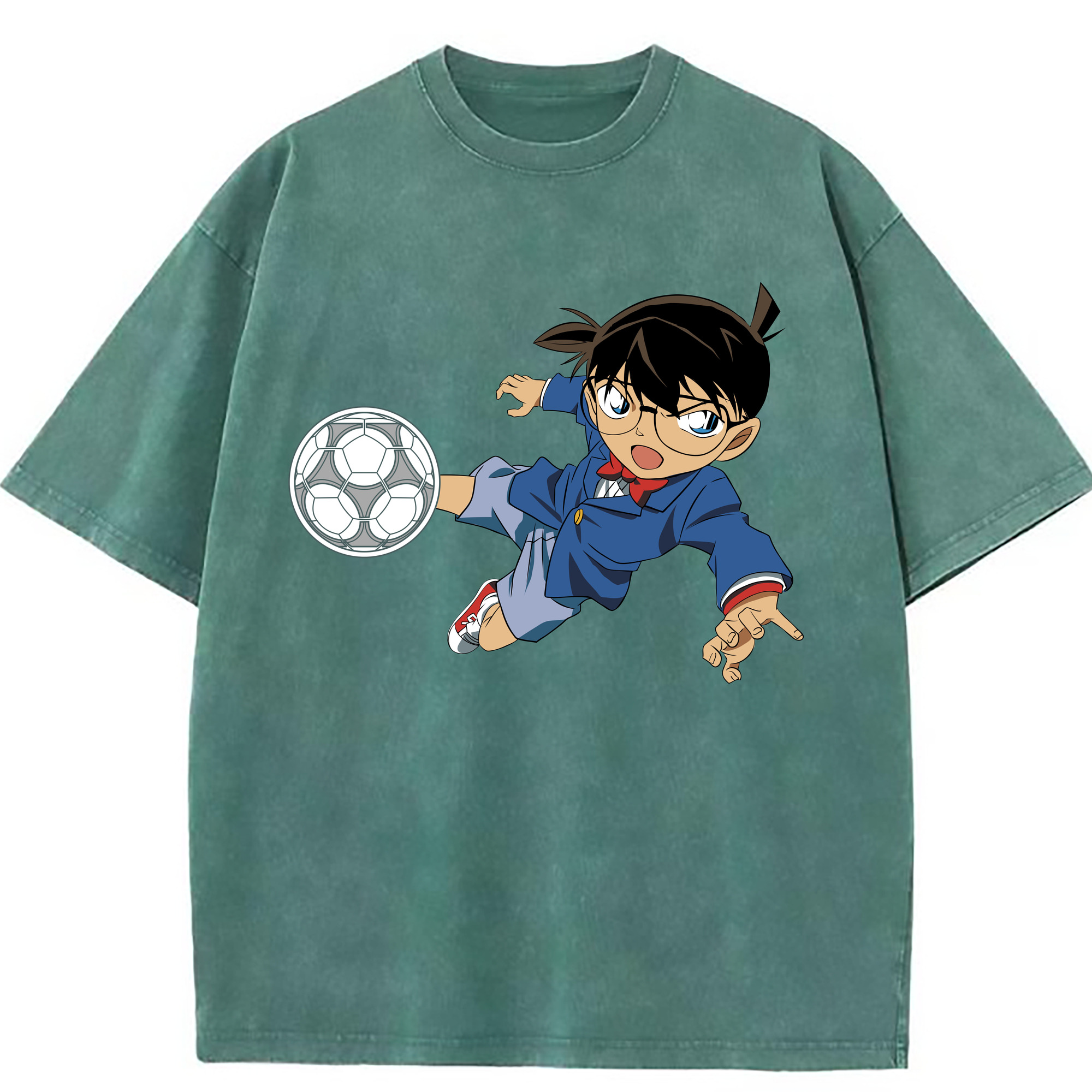 （画像用） 名探偵コナン 江戸川 コナン Detective Conan Conan Edogawa 綿100% ヴィンテージ風 半袖Tシャツ（フロントプリント）